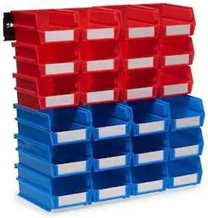 TRITON PRODUCTS 3-1020RBWS Wall Storage Unit W/ (12) Small Red Bins, (12)