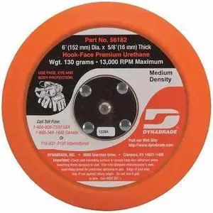 DYNABRADE 56182 Non-Vacuum,Disc Pad,Hook Face,6"