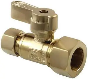 KINGSTON BRASS KF5335BB KF5335BB 5/8" OD X 3/8" OD Comp Straight Stop Valve,