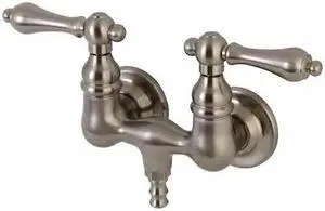 KINGSTON BRASS AE31T8 Wall-Mount Clawfoot Tub Faucet, Brushed Nickel, Tub Wall