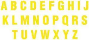 MAGNA VISUAL DCA-152 Die Cut Letter Magnet,Yellow,1-1/2,PK108