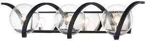 MAXIM 35106CDBKPN Curlicue 3-Light 30" Wide Black / Polished Nickel Vanity Light