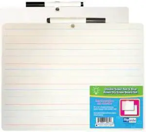 FLIPSIDE 19134 9 x 12 Two Sided Red & Blue Ruled/Dry Erase with Attached