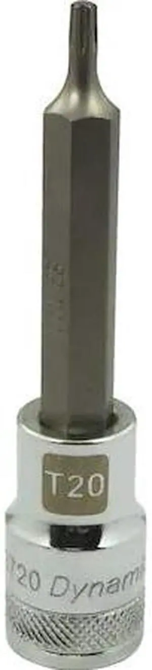 DYNAMIC D013720 Tools 1/2 Drive Torx Head, T20 Long Bit, Chrome Finish Socket
