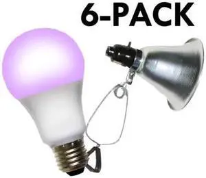 MIRACLE LED 602289 Clamp Lamp Grow Fixture + Red & Blue LED Grow Light 12 Pcs