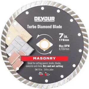 DEVOUR MB070TR 7" Masonry Metal Bond Turbo Rim Blade