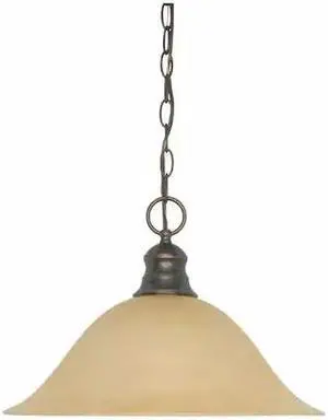 NUVO 60-1276 1 Light 16 in. Pendant Champagne Linen Washed Glass Bronze