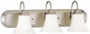 NUVO 60-1834 Dupont 3 Light Vanity Satin White Glass Brushed Nickel