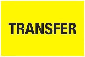 TAPE LOGIC DL1139 Tape Logic® Labels, "Transfer", 2" x 3", Fluorescent Yellow,