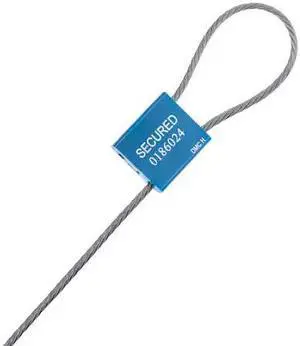 PARTNERS BRAND SE1060BL Cable Seals, 1/8" x 12", Blue, PK50