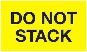 Tape Logic DL2346 3 x 5 in. - Do Not Stack Fluorescent Yellow Labels - Roll of 500