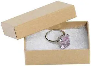PARTNERS BRAND JB211K Jewelry Boxes, 2 1/2" x 1 1/2" x 7/8", Kraft, 100/Case