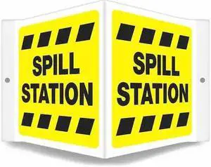 CONDOR 480Y85 High Visibility Safety Sign, 6 in H, 8 1/2 in W, PETG, V-Shape