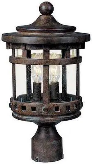 MAXIM 3137CDSE Santa Barbara DC 3-Light 11" Wide Sienna Outdoor Pole/Post Mount