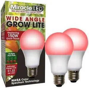 MIRACLE LED 602145 LightBulb,RedSpcWideAngleMltPt,11W,PK2