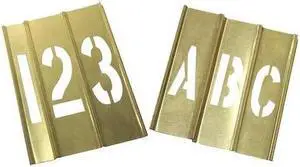 ZORO SELECT 20Y520 Stencil Kit 46 Piece 3 In Brass