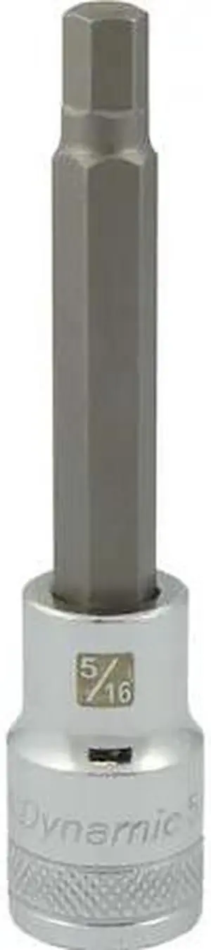 DYNAMIC D013460 Tools 1/2" Drive SAE Hex Head, 5/16" Long Bit, Chrome Finish