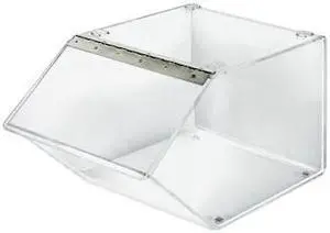 AZAR DISPLAYS 400412 12" Acrylic Stacking Bin Display W/ Metal Hinged Lift-Open