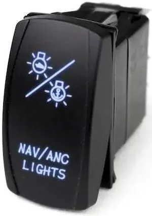 MARINE SPORT LIGHTING MSTLS27B Led Rocker Switch W/ Blue Led Radiance (Nav