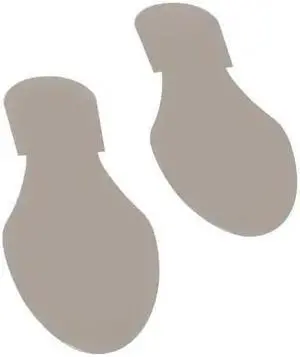 MIGHTY LINE GRYFTPRT Ind Floor Tape Markers,Foot,Gray,PK50
