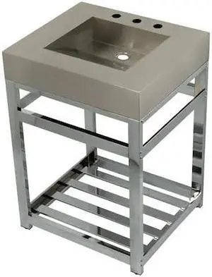 FAUCETURE KVSP2522A1 KVSP2522A1 25" Stainless Steel Sink W/ Steel Console Sink