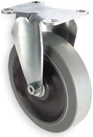 ZORO SELECT 1UHY1 Rigid Plate Caster,Rubber,5 in.,325 lb.