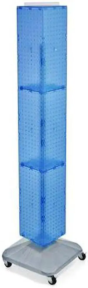 AZAR DISPLAYS 703390-BLU Four-Sided Pegboard Floor Revolving Display Panel