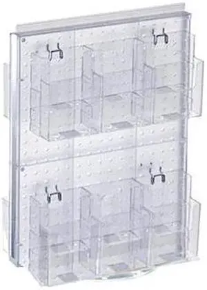 AZAR DISPLAYS 700630-CLR 2-Sided Peg Counter Spinner Rack w/ Brochure Pockets