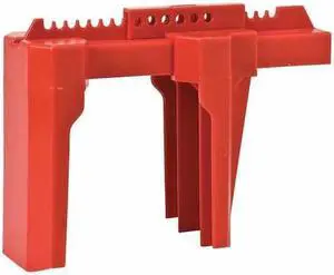 CONDOR 437R18 Ball Valve Lockout,Red,8-43/64" H