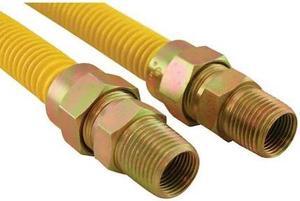 JONES STEPHENS G71150 5/8" Gas Connector, Coated with Fitting, 3/4" MIP x 3/4"