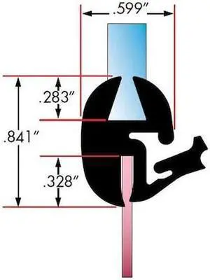 FAIRCHILD INDUSTRIES 0681-25 One Piece Rubber Glass Sealing Weatherstrip, 25Ft,