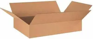 PARTNERS BRAND 29173 Flat Corrugated Boxes, 29" x 17" x 3", Kraft, 25/Bundle