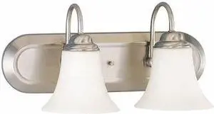 NUVO 60-1833 Dupont 2 Light Vanity Satin White Glass Brushed Nickel