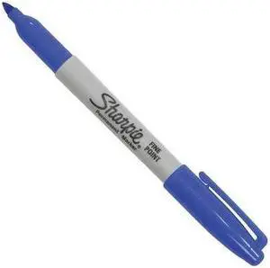 SHARPIE MK301BE Sharpie Fine Point Permanent Markers, Blue, PK12