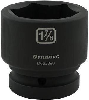 DYNAMIC D025360 1" Drive Standard Socket, Black Phosphate, Tools 1-7/8" X 1"