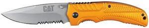 CAT 980006 8 Inch Drop Point Serrated Folding Knife
