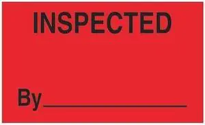 TAPE LOGIC DL3281 Tape Logic® Labels, "Inspected By", 3" x 5", Fluorescent Red,