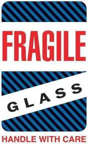 TAPE LOGIC DL1570 Tape Logic® Labels, "Fragile - Glass - Handle With Care", 4"