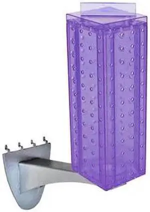 AZAR DISPLAYS 700231-PUR Four-sided 4"W x 12"H Pegboard Tower W/ Extension Rod