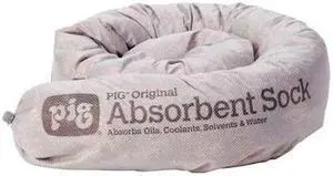 PIG 204 Sorbent Sock, 10 gal, 3 in x 42 in, Universal, Gray, 20 PK