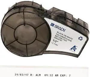 BRADY M21-500-7425 Label, Black/White, Labels/Roll: Continuous