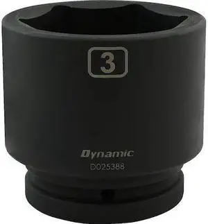 DYNAMIC D025388 1" Drive Standard Socket, Black Phosphate, Tools 3" X 1" Drive,