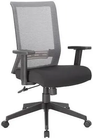 BOSS B6566GY-BK Mesh Task Chair, Adjustable Arms