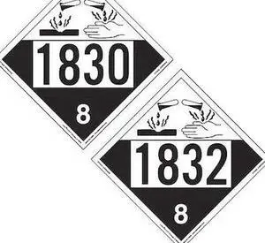 LABELMASTER ZTV3032 Placard1830 Corrosive/1832,PK25