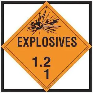 LABELMASTER ZTRAIL12 Explosives Class 1.2 1 Rail,PK25