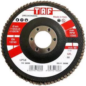 BULLARD ABRASIVES 34096 Zirco-Ceramic Flap Disc 4-1/2x7/8, PK20
