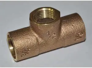 ZORO SELECT 24W594 3/4" NOM C x 1/2" FNPT Copper Reducing Tee