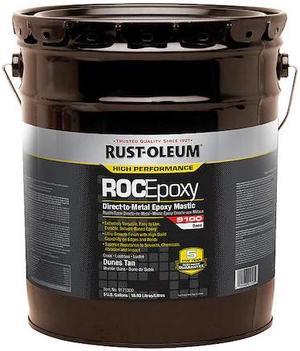 RUST-OLEUM 9171300 Epoxy Mastic Coating, Dunes Tan, Semi-gloss, 5 gal, 125 to