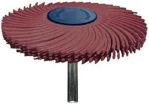 DEDECO 1831 Sunburst Radial Bristle Discs 3 in Curved Tc 6-Ply Red 220 Grit A/O