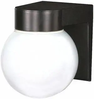 NUVO SF77-140 1-Light - 8in. - Utility Wall Mount - With White Glass Globe -